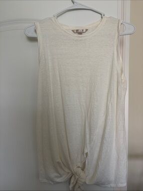 Banana Republic Cream Knot-Front Sleeveless Tank